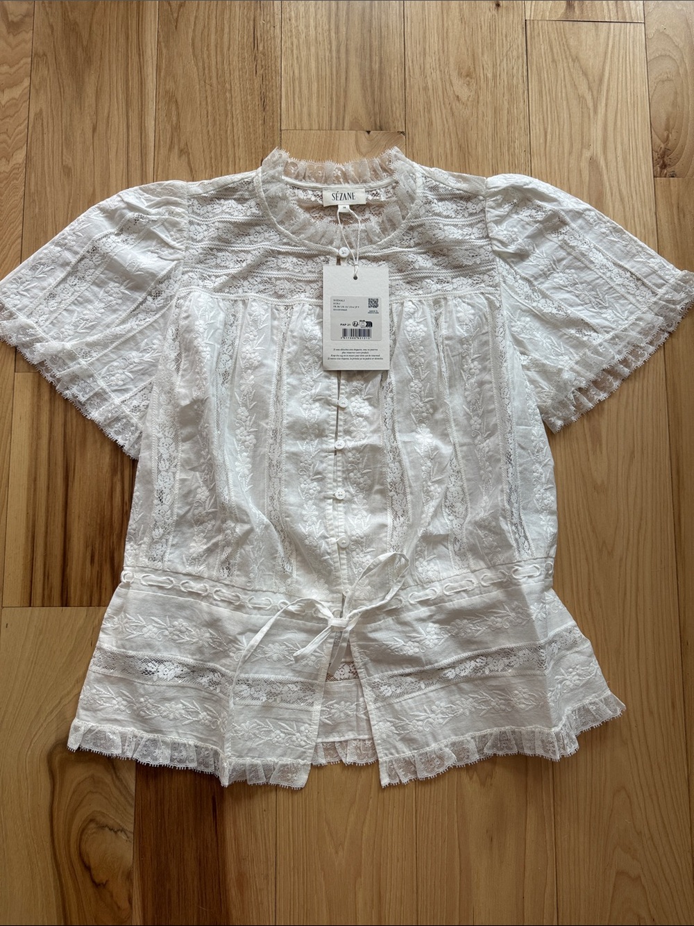 NWT Sezane Shenali Blouse - Size 6 - Picture 9 of 13